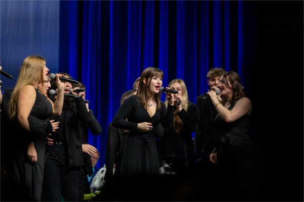 Student a cappella group, Euphoria, performs. 