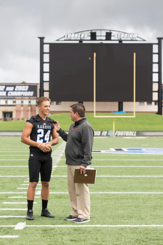 Matt Williams is interviewed during media day at Lubbers Stadium.