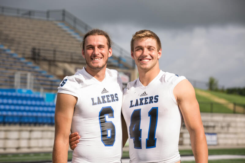 Quarterback Bart Williams, left, and tight end Nick Keizer