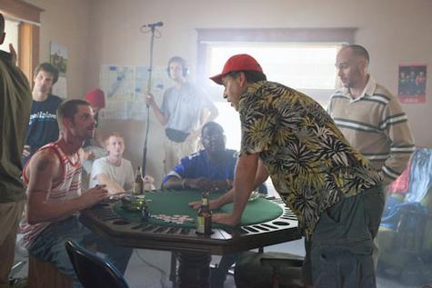 Director Mitch Nyberg prepares actors for a scene on the set of Realizism.