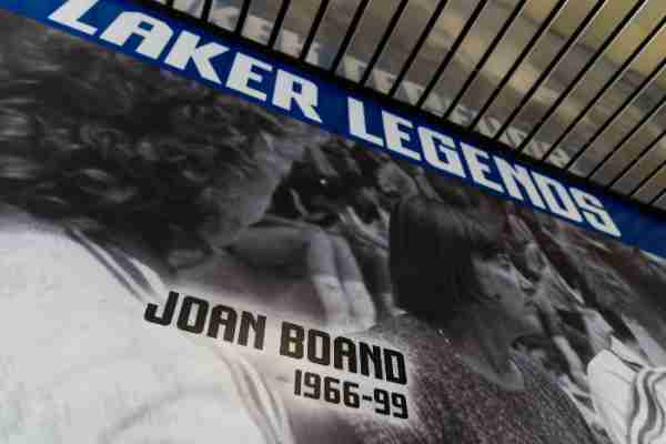 Photo of section of the Joan Boand Wall of National Champions, honoring Boand.