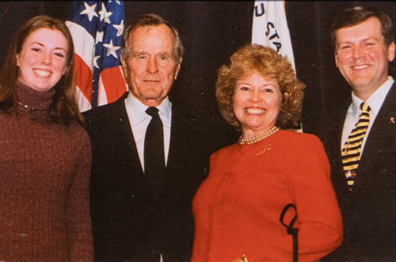 President Thomas J. Haas and Marcia Haas with President George H. W. Bush.