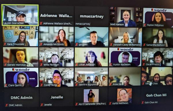 Photo of a zoom session gallery view