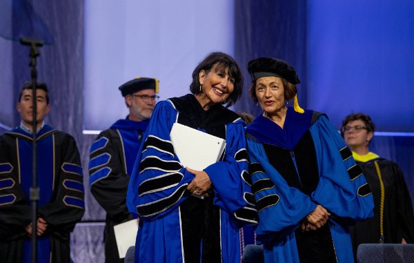 President Mantella and provost Mili in academic regalia