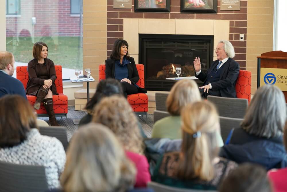 From left, Provost Maria Cimitile, President Philomena V. Mantella, and A.C. Grayling.