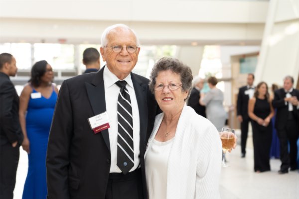 Earl and Donnalee Holton at a black tie event in the DeVos Place