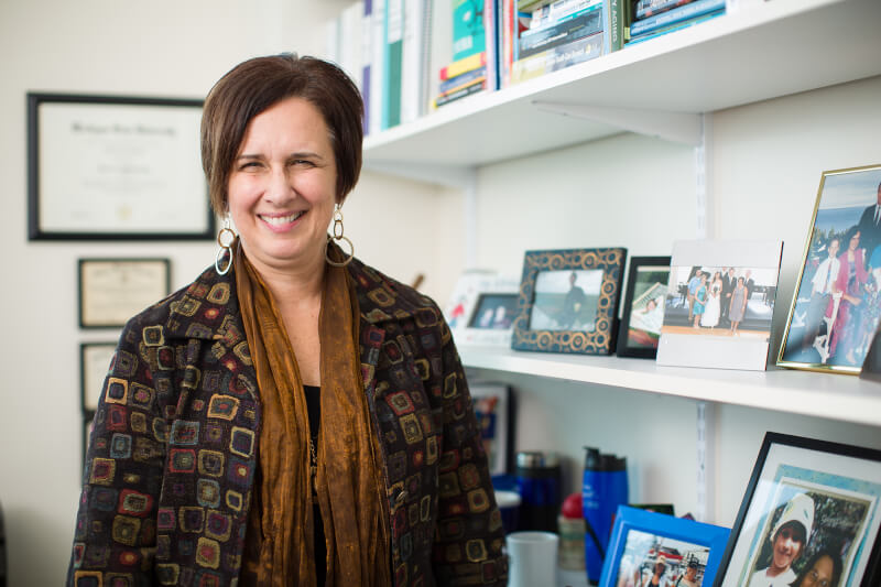 Sandra Spoelstra pictured in her office, standing
