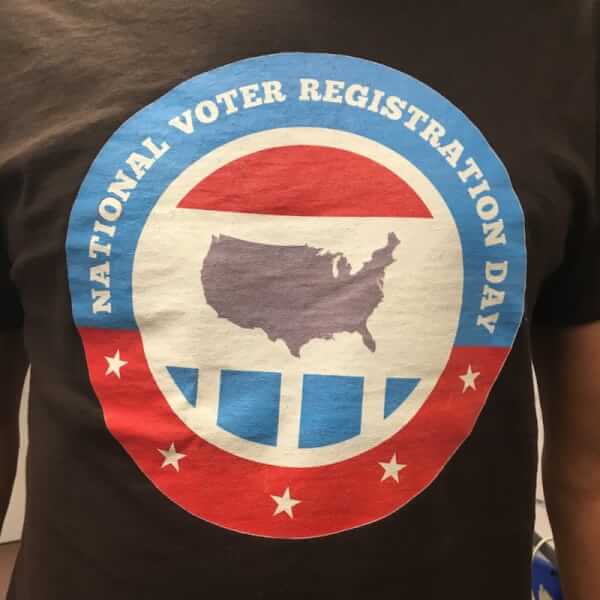A photo of the National Voter Registration Day logo.