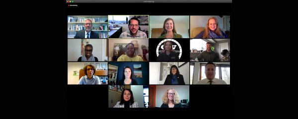 screenshot of Zoom meeting with President Mantella and other leaders