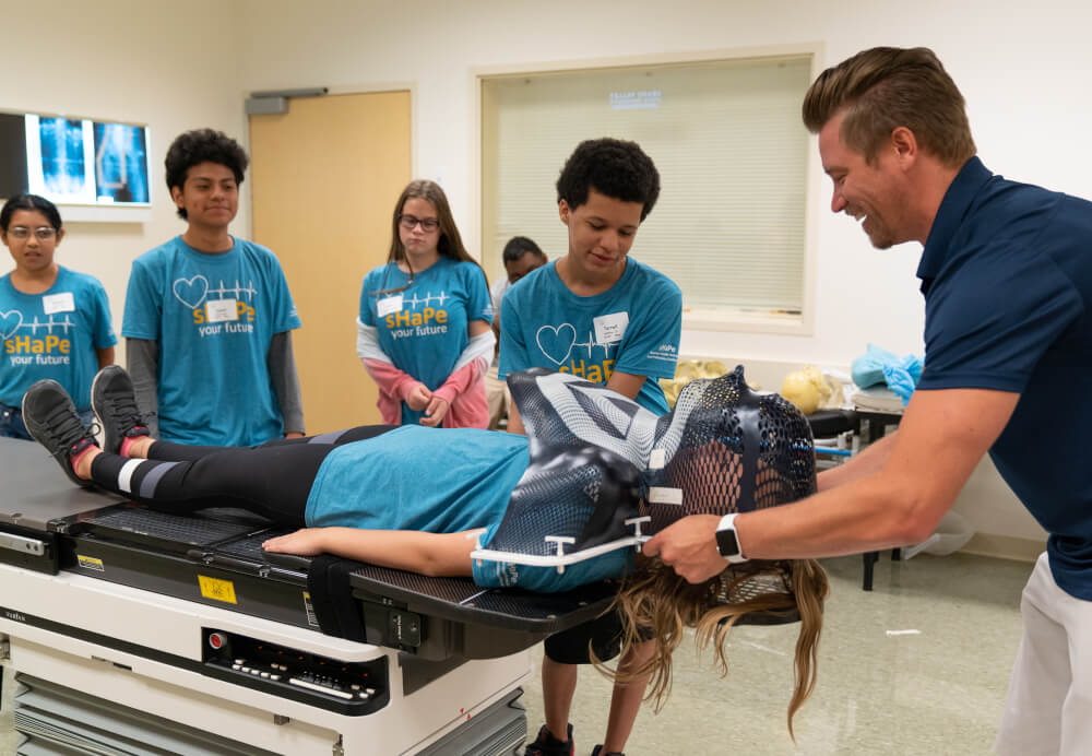 About 80 middle school students explored health careers during a summer camp at Grand Valley State University.