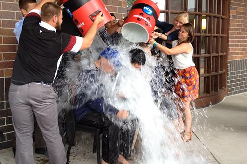 President Thomas J. Haas and others attending the NCAA Division II meetings in Indianapolis joined in the Chillin' For Charity cause.