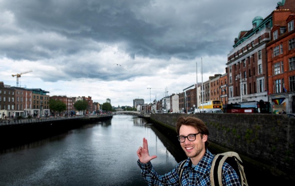 Photo of Sam Antenucci, a GVSU senior interning in Ireland this summer.
