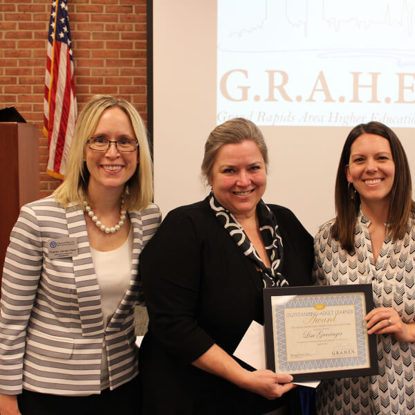 three women standing