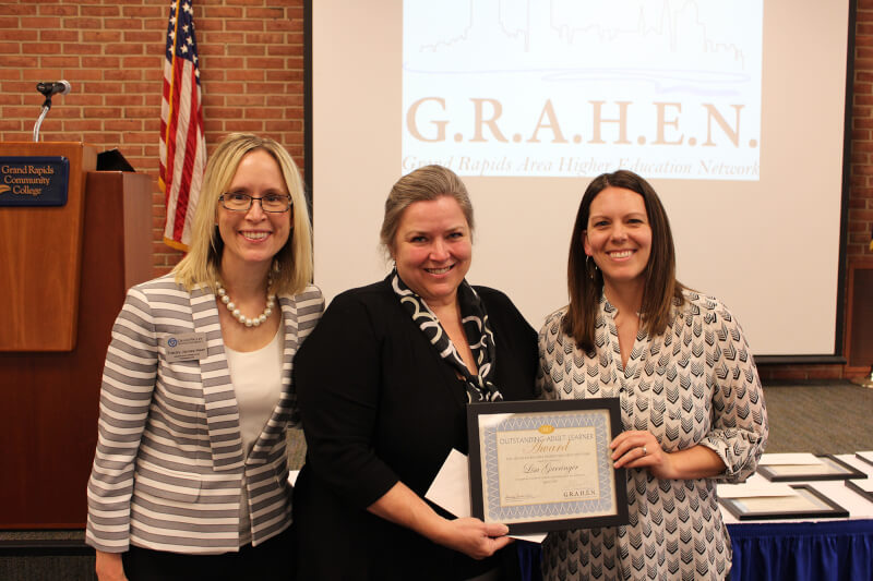 three women standing