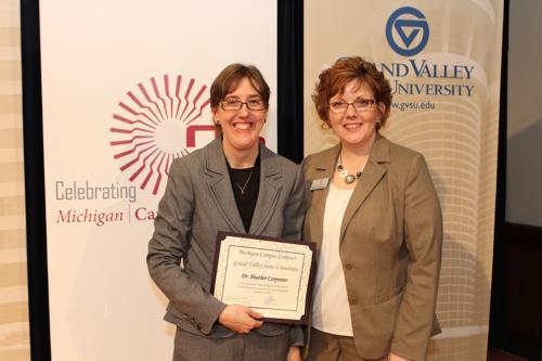 Heather Carpenter won a Michigan Community Service Learning Award from Michigan Campus Compact in 2014. Nominations for community engagement awards are due in January.
