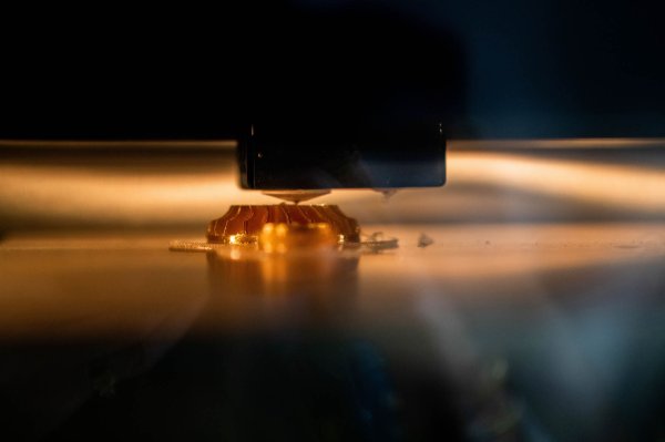 close up photo of design in a 3D printer