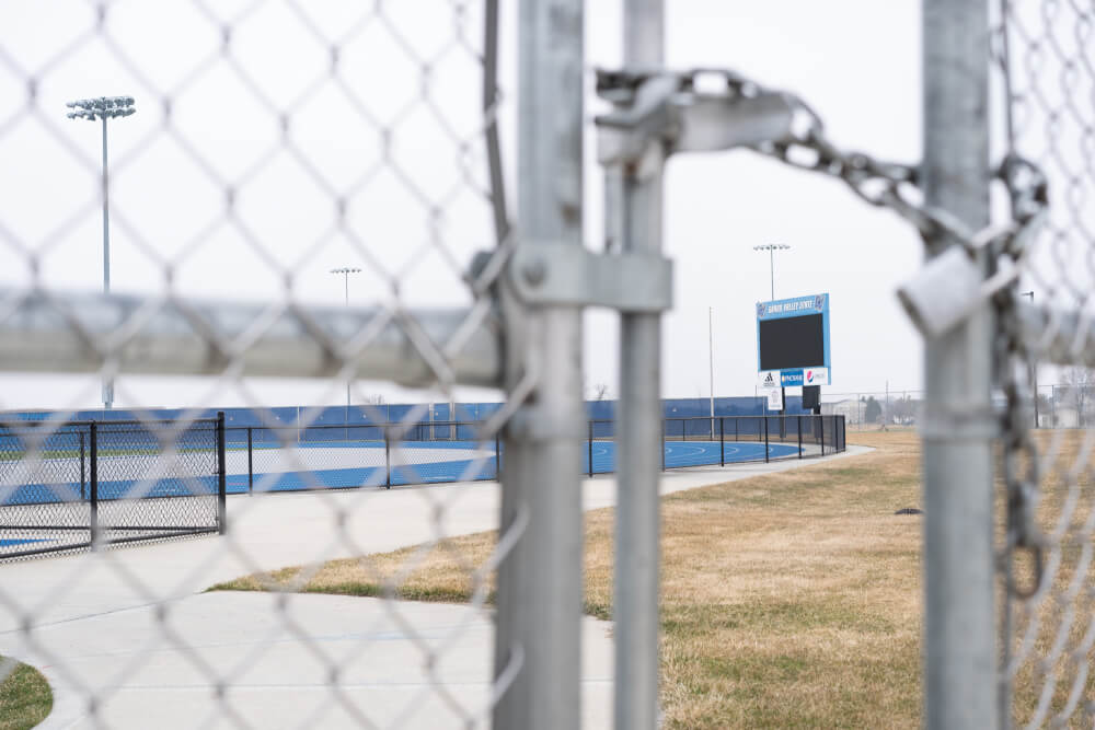 padlocked gates to track