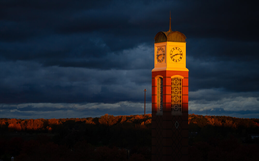 clock tower sunset 