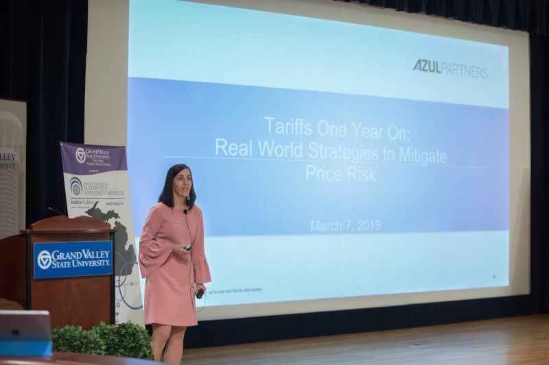 Lisa Reisman, co-founder and executive director of MetalMiner, gave a presentation on tariffs.