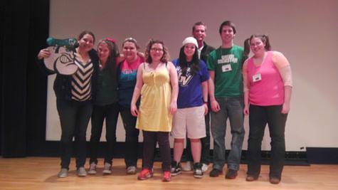 From left are Grand Valley students who attended the MORHA conference, Jennifer Noth, Lauren Purvis, Amanda Wingelaar, Brittany Faba, Amber Eaton, Michael Williams, Nate Gerken and Courtney Morey.