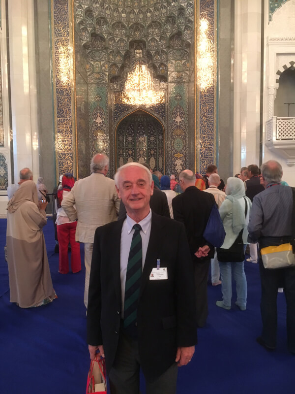 Doug Kindschi pictured in Sultan Qaboos Mosque in Muscat, Oman. Photo courtesy Kindschi.