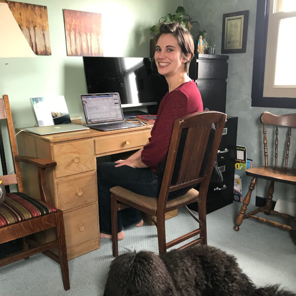 Brittland DeKorver in her home office.