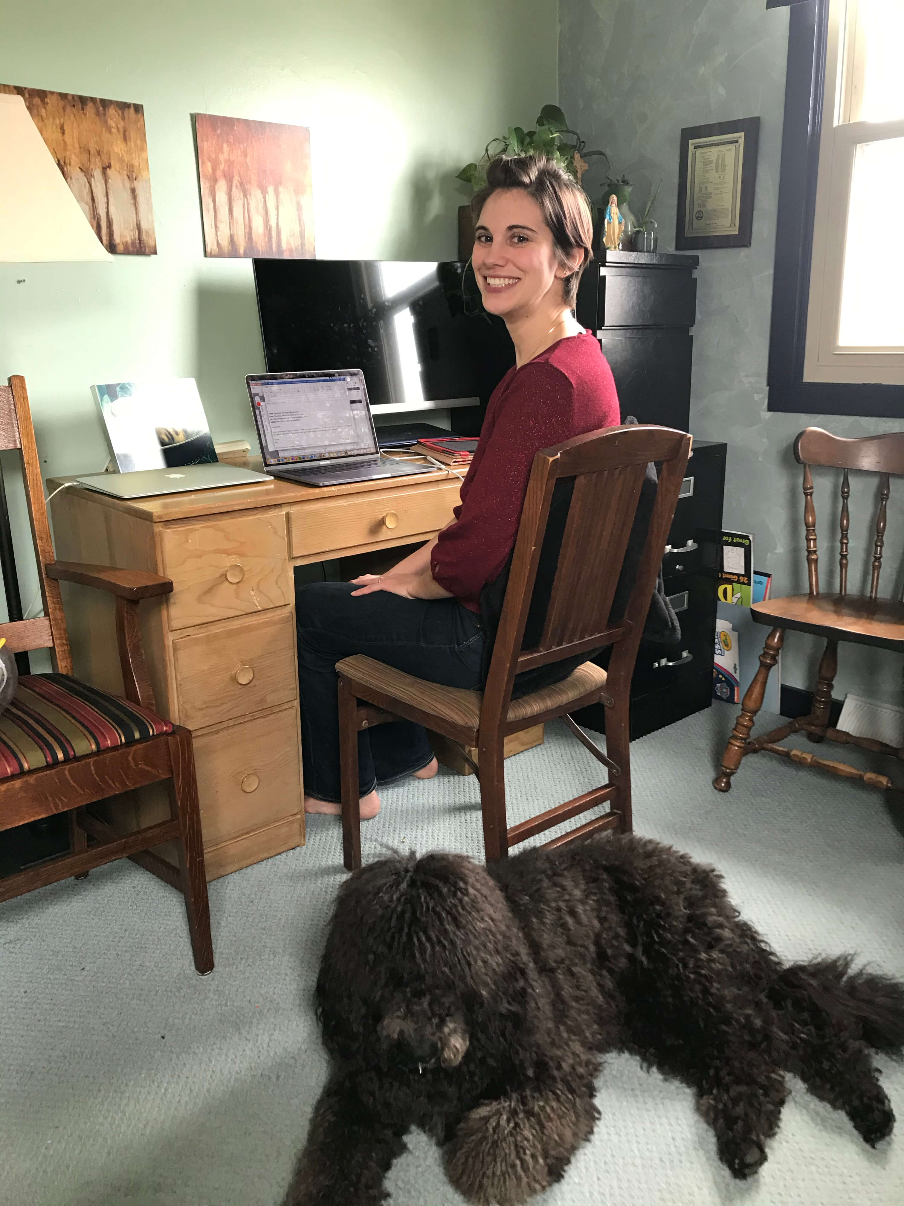 Brittland DeKorver in her home office.