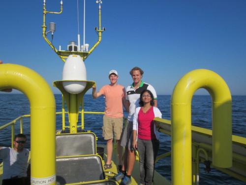 From left are students Tyson Spoelma, Aaron Clark and Divya Vemula.