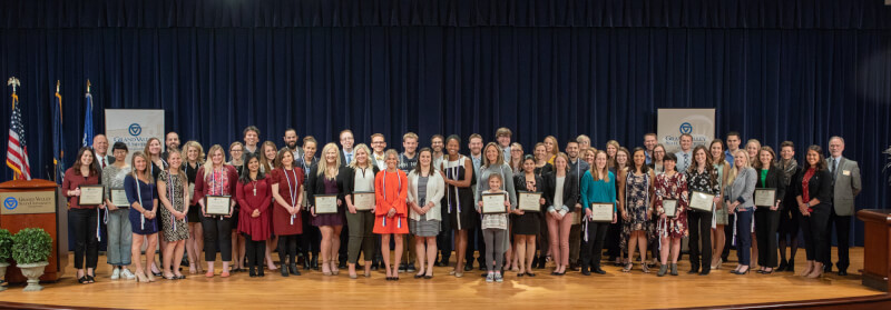 The Graduate School recognized 56 graduate students with Dean's Citation Awards during a celebration April 20 in Loosemore Auditorium on the Pew Grand Rapids Campus. 