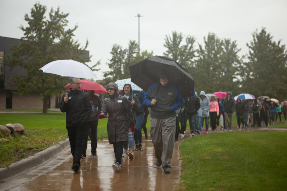 Participants during the 2018 campus walk.