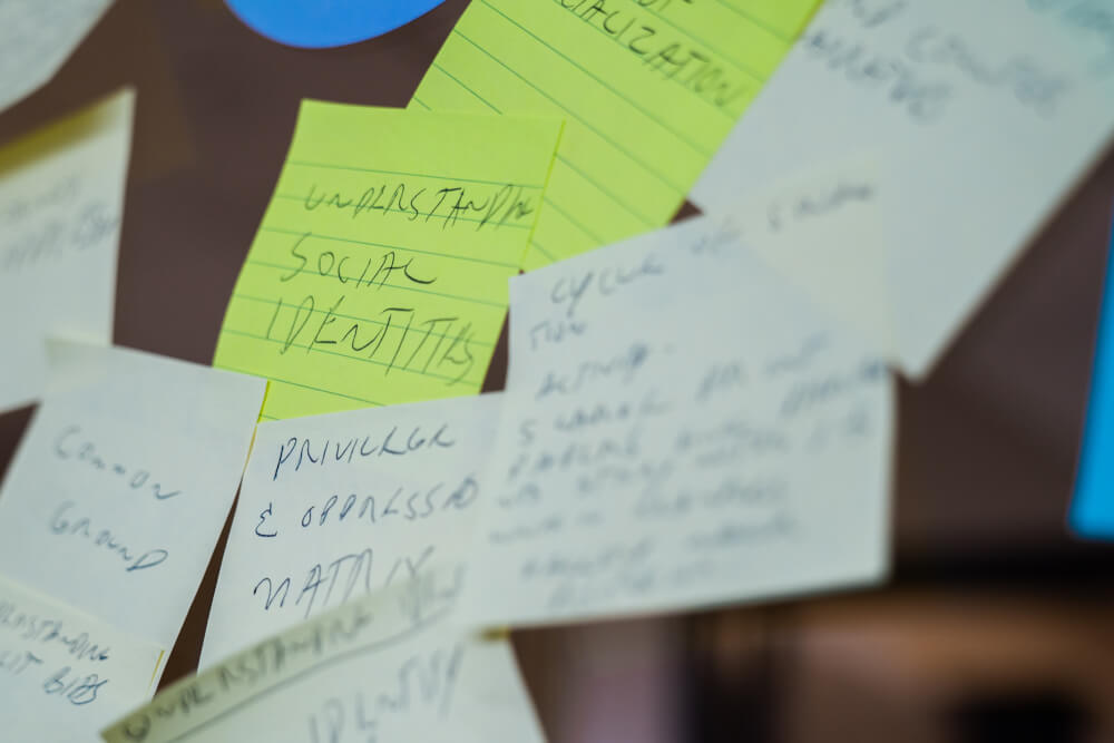 post-it notes on office door