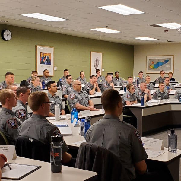 The Grand Valley State University Police Academy's 2019 class is the largest to date, with 48 recruits.