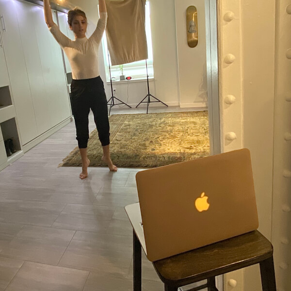 Zoe Lionas teaches a virtual class.