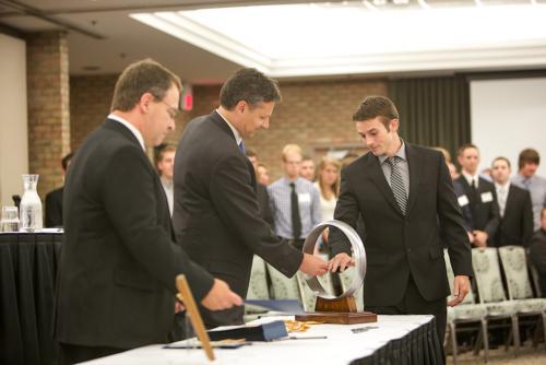 At the Order of the Engineer ceremony, a traditional commencement ritual, each student will receive an iron ring.