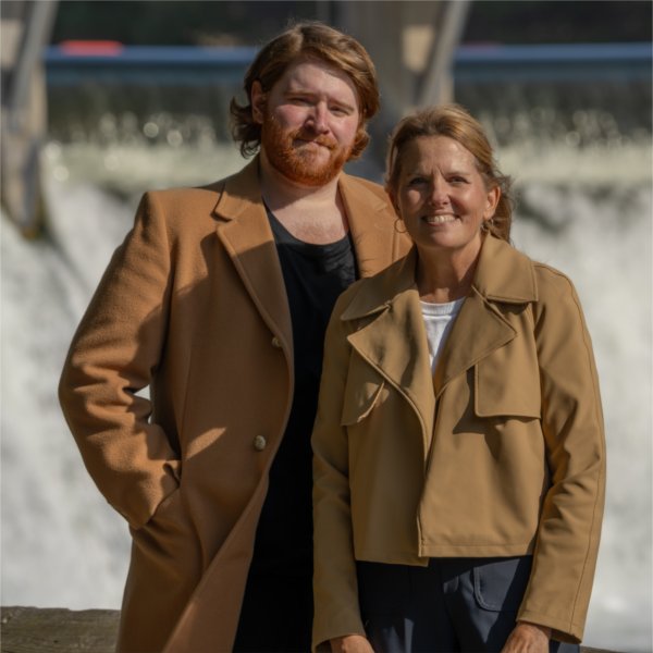 Ryan Schiller and Patty James pose for a photo at Ludington State Park