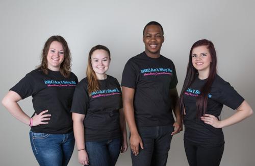 Members of BRCAn't Stop Me are pictured. Mollie Smith, not pictured, started the organization to raise awareness of hereditary cancers.