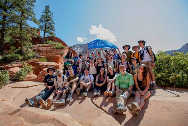 The inaugural group of the Water in the West program pose for a picture at Scout's Lookout. 