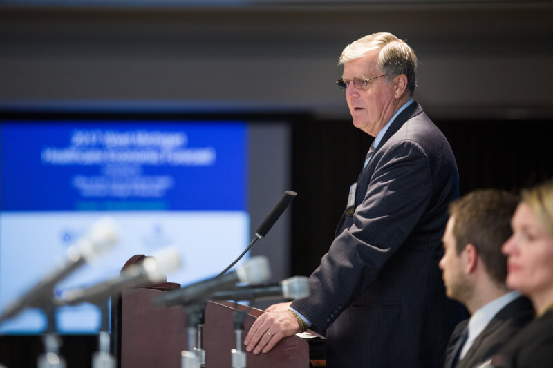 President Thomas Haas at podium