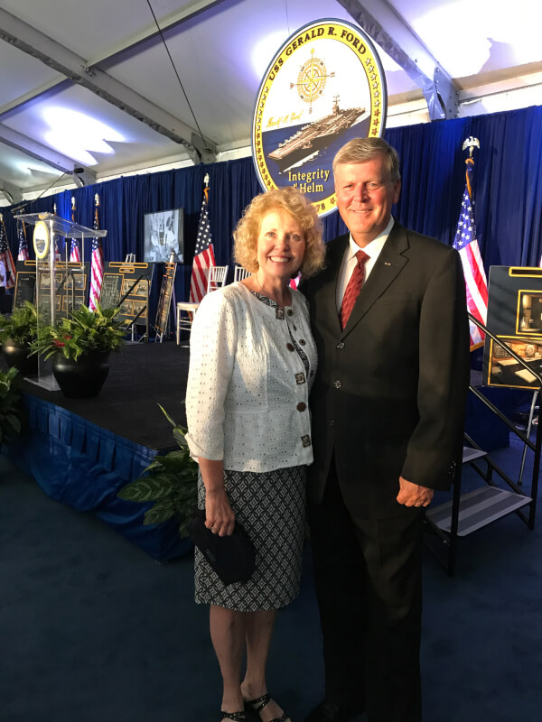 Marcia Haas, left, and President Thomas J. Haas