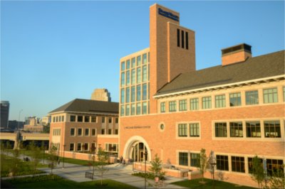 Front exterior of the L. William Seidman Center on the Pew Campus in Grand Rapids, Mi.