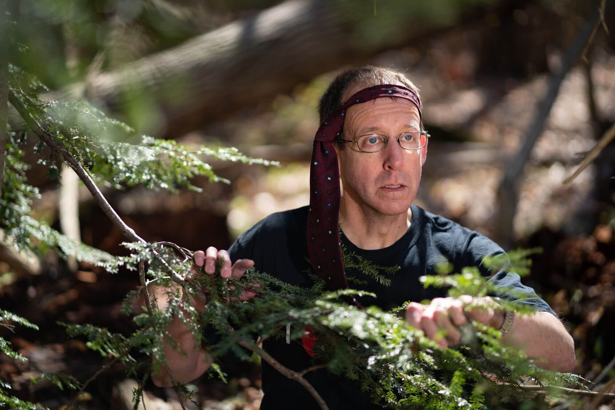 Tim Evans recording a video.