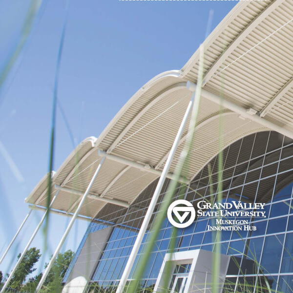 A photograph of the front of the Muskegon Innovation Hub Annual Report.