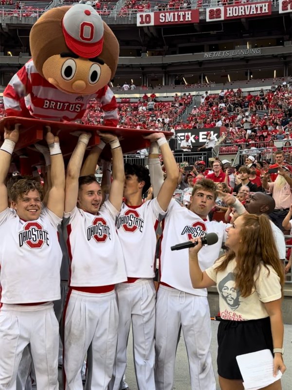 Cristiana Rosa working at an Ohio State Football game