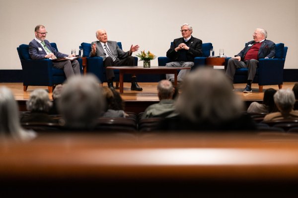 Panelists discuss Ralph Hauenstein's legacy during his 110th birthday celebration.