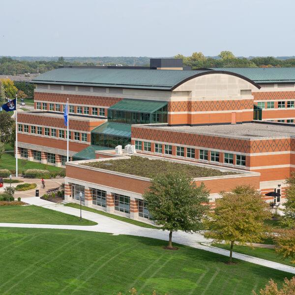 Student Services building on Allendale Campus pictured.