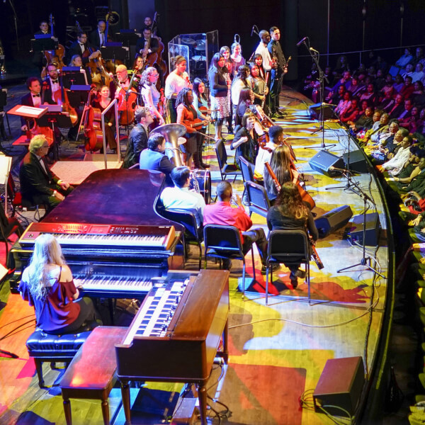 Grand Valley students performing with the Grand Rapids Symphony's Mosaic Scholars during a February 18 concert.