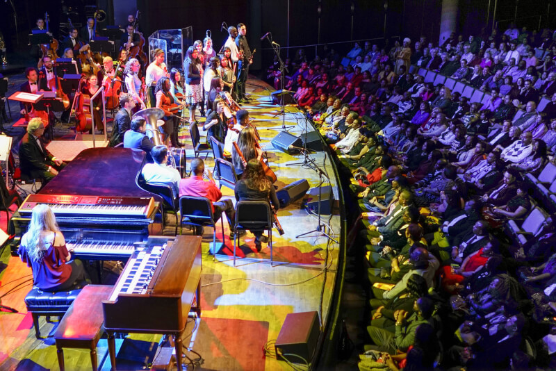 Grand Valley students performing with the Grand Rapids Symphony's Mosaic Scholars during a February 18 concert.