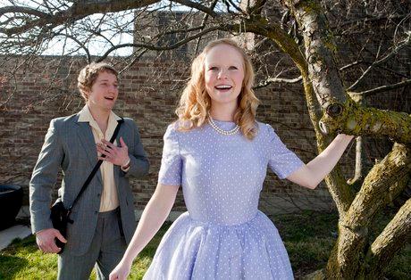 Ryan DeBoer and Claire Chardon, both of Grand Rapids, perform as Fabrizio and Clara in the GVSU Opera Theatre production.