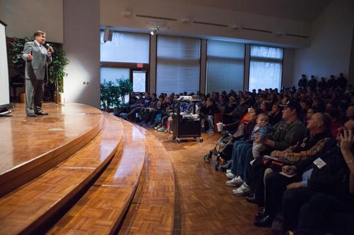 Billy Mills visited Grand Valley November 12.
