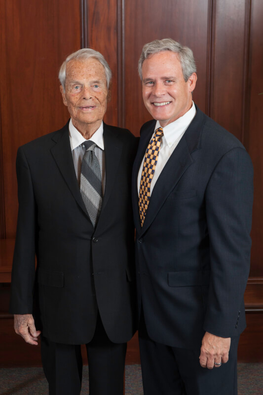 Ralph Hauenstein, namesake of the Hauenstein Center for Presidential Studies, with director Gleaves Whitney in 2013.